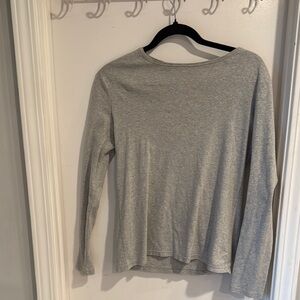 Gray Long Sleeve Top Talbots size medium 100% cotton